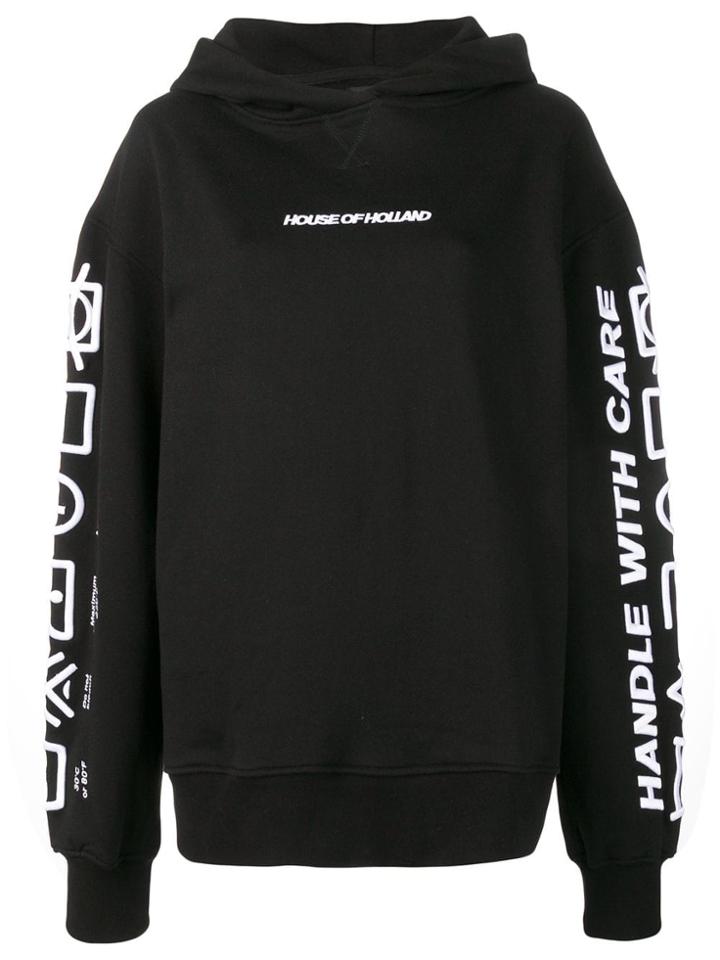 House Of Holland Handle With Care Hoodie - Black