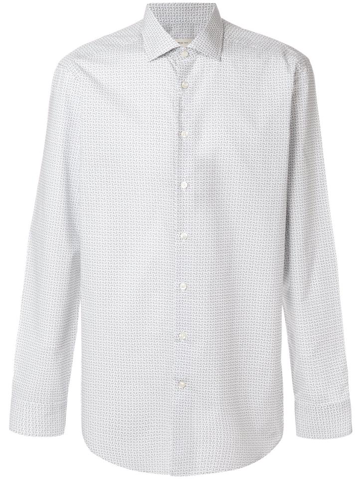 Etro Fine Paisley Print Curved Hem Shirt - White