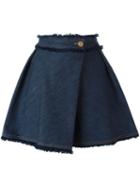 See By Chloé Wrap-style Denim Shorts, Women's, Size: 36, Blue, Cotton/polyester/spandex/elastane