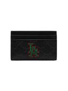Gucci Black Embossed La Patch Leather Cardholder