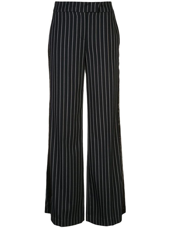Rachel Zoe Pinstripe Trousers With Sequin Stripe - Blue