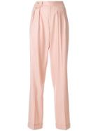 Pt01 Pleat Detail Tailored Trousers - Pink & Purple