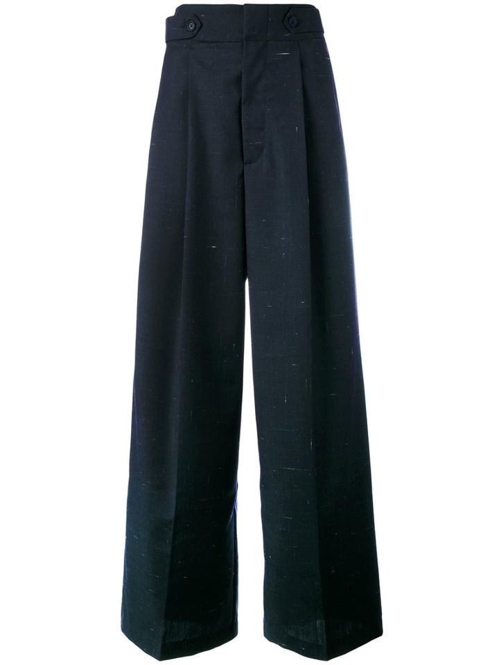 Diesel - Taylor Wide Leg Trousers - Women - Cotton/linen/flax/polyester/wool - 25, Women's, Blue, Cotton/linen/flax/polyester/wool