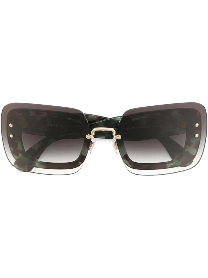Miu Miu Eyewear Reveal Square Sunglasses - Green