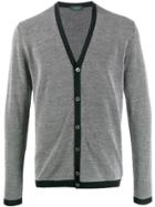 Zanone Contrast-trimmed Geometric-patterned Cardigan - Black