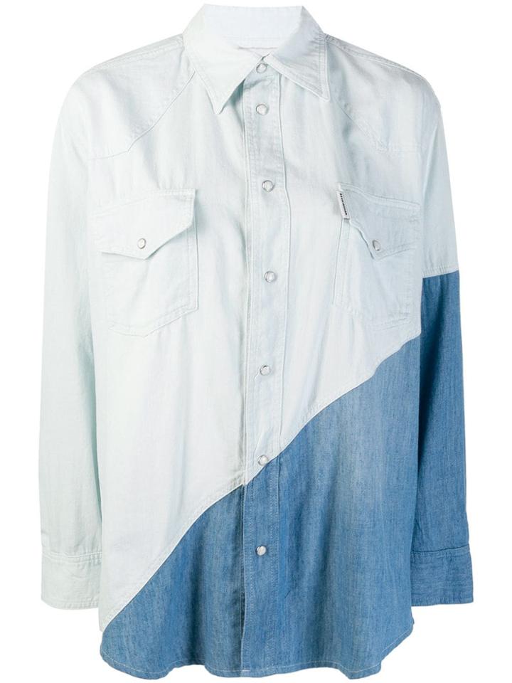 Each X Other Two-tone Denim Shirt - Blue