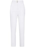 Versace Mid Rise Slim Leg Trousers - White