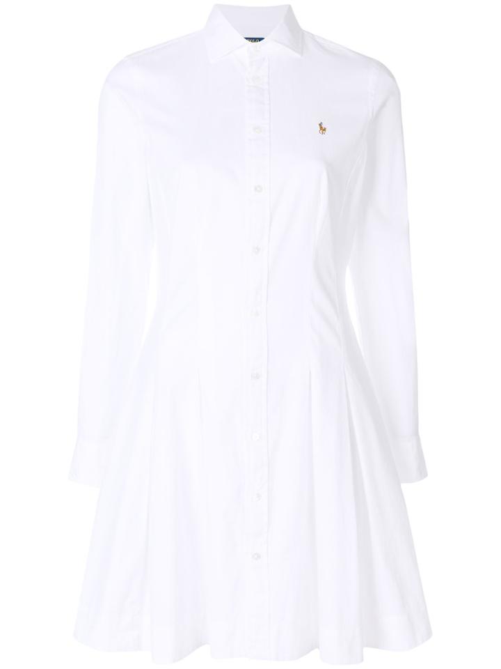 Polo Ralph Lauren Logo Embroidered Shirt Dress - White