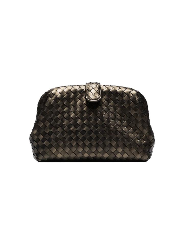 Bottega Veneta Grey 1980 Lauren Clutch Bag - Metallic