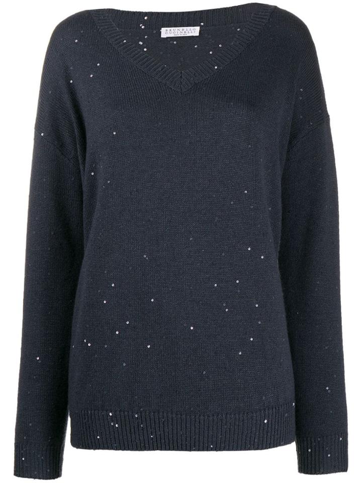 Brunello Cucinelli Sequinned Jumper - Blue