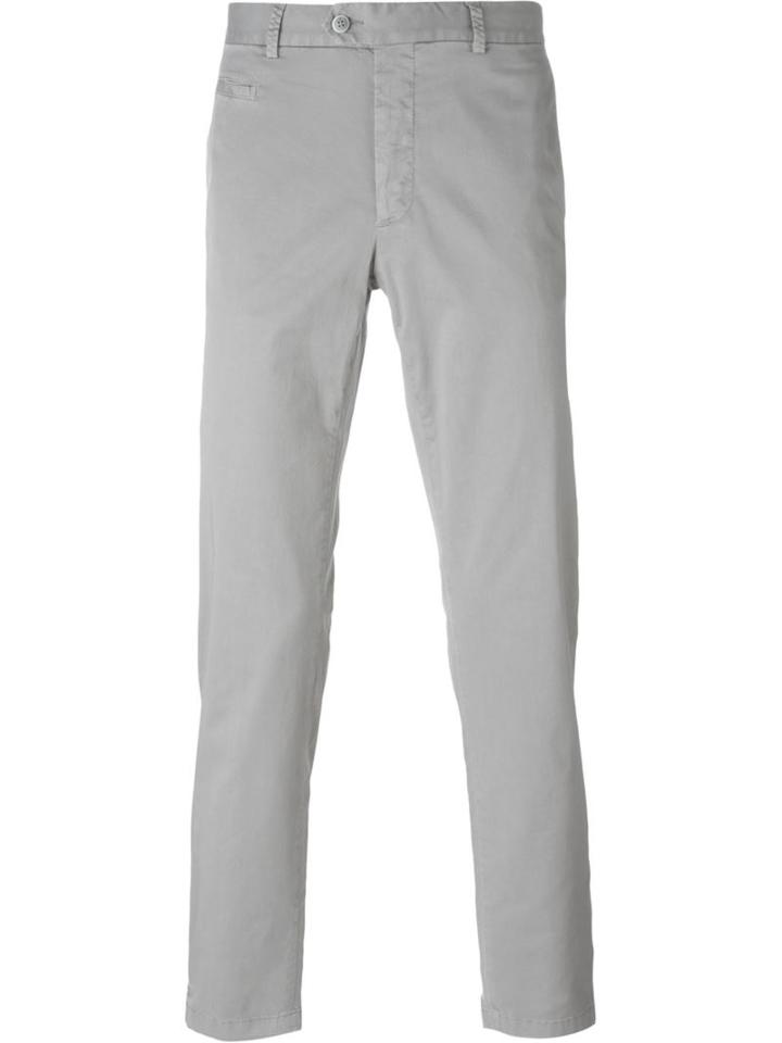 Fay Slim-fit Trousers, Men's, Size: 48, Grey, Cotton/spandex/elastane