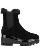 Dkny Fur Trim Ankle Boots - Black