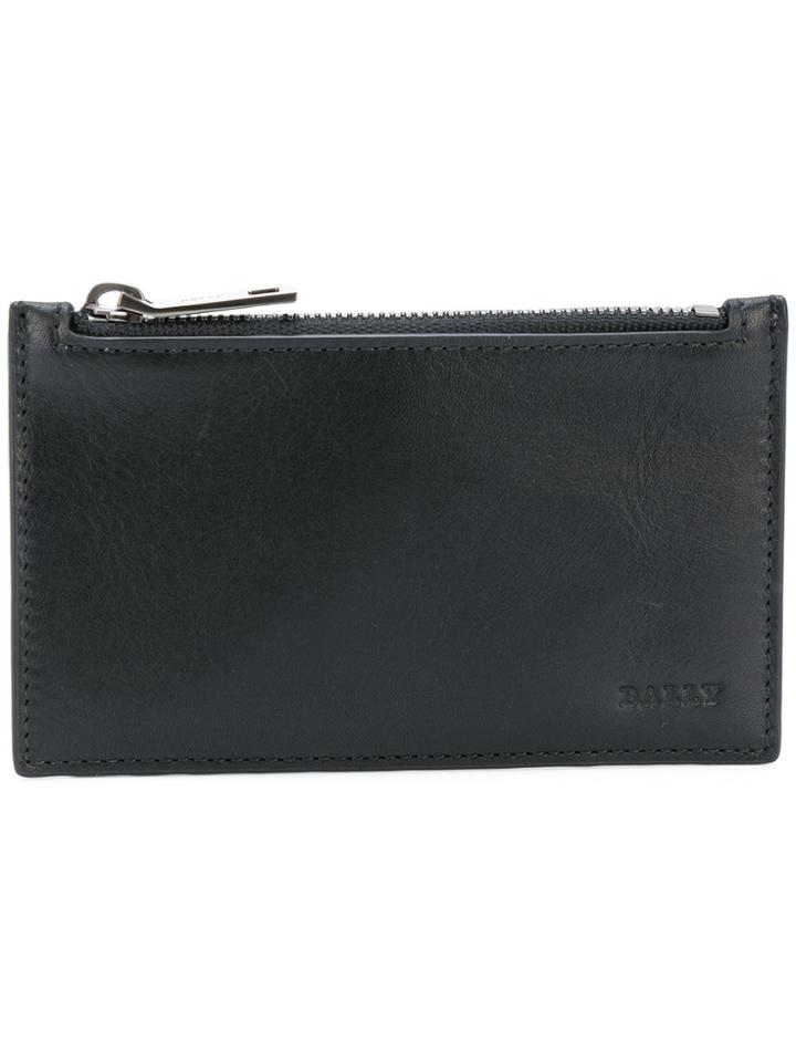 Bally Stripe Detail Zipped Coin Pouch - Black