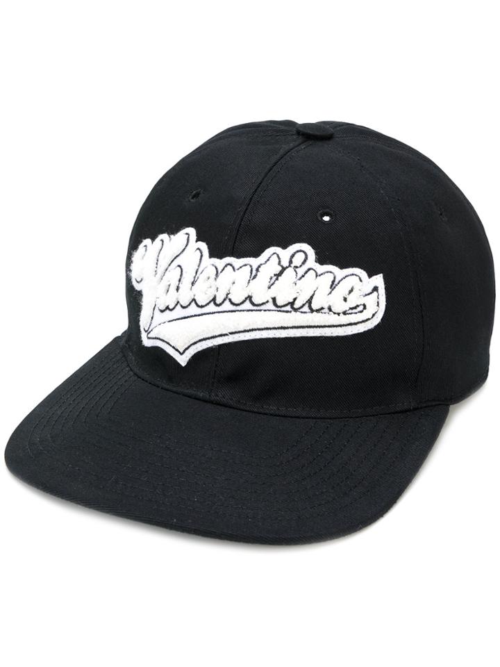 Valentino Embroidered Logo Cap - Black