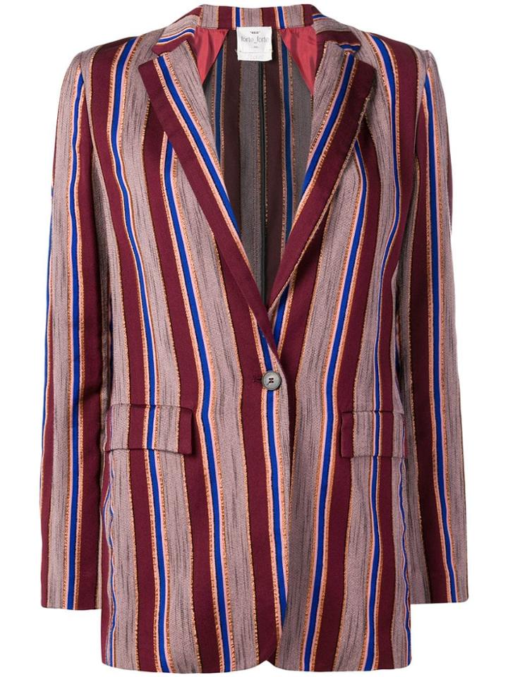Forte Forte Striped Fitted Blazer - Red