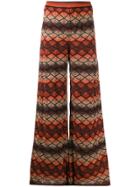 M Missoni Geometric Wide Leg Trousers - Red