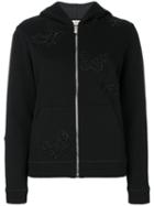 Valentino - Butterfly Embroidered Hoodie - Women - Cotton/polyamide/polyester - S, Black, Cotton/polyamide/polyester