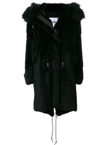 Furs66 Rabbit Fur Parka - Black