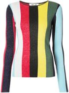 Dvf Diane Von Furstenberg Striped Round Neck Pullover - Multicolour