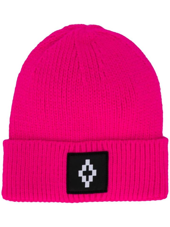 Marcelo Burlon County Of Milan Logo Patch Beanie - Pink