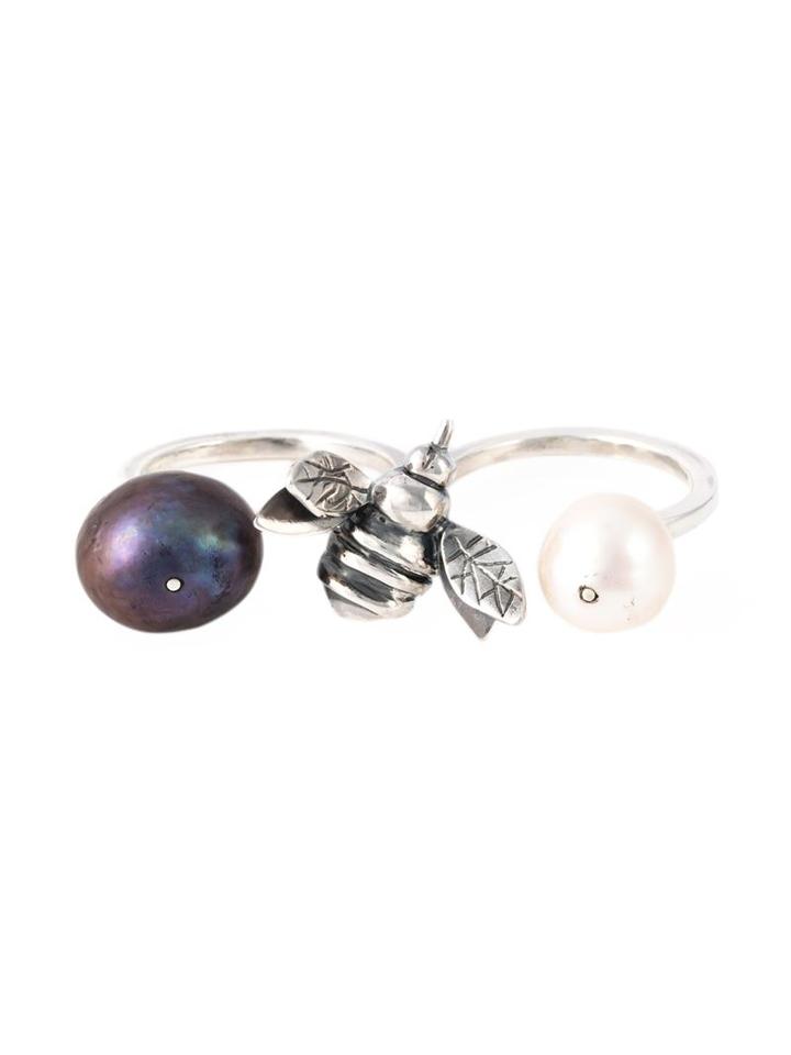 Maria Teresa Sottile Bee Double Ring, Women's, Metallic