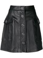 Michael Michael Kors Embellished Lamb Skin Skirt - Black