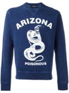Dsquared2 Arizona Poisonous Snake Sweatshirt, Men's, Size: Xl, Blue, Cotton