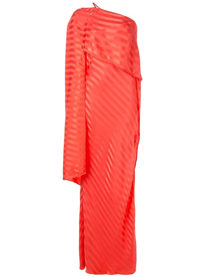 Michelle Mason One-shoulder Cape Gown - Red