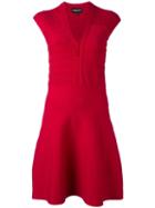 Emporio Armani V-neck Dress, Women's, Size: 42, Pink/purple, Polyamide/spandex/elastane/virgin Wool
