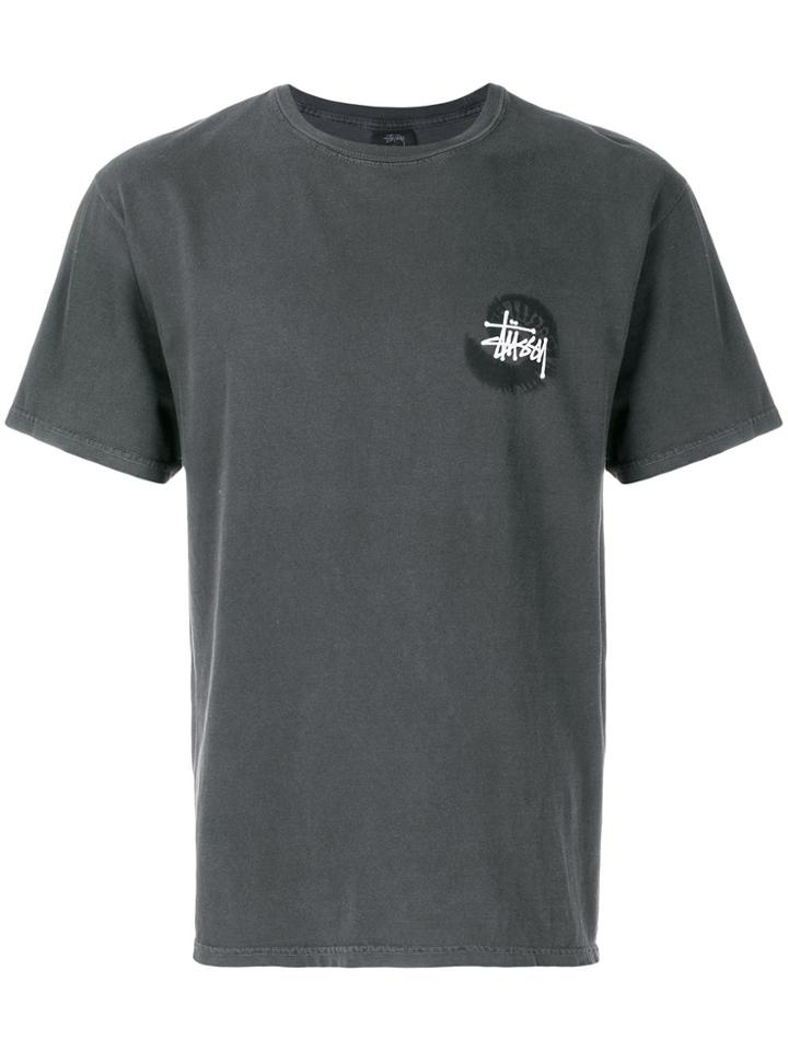 Stussy Logo Print T-shirt - Black