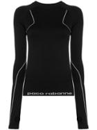 Paco Rabanne Logo Print Running Top - Black