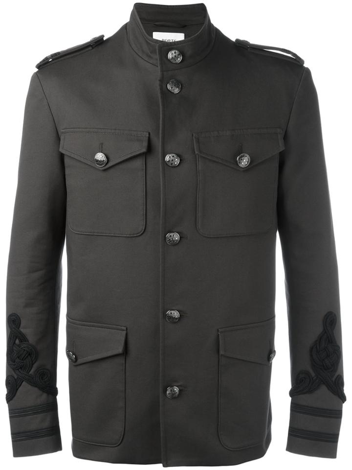 Ports 1961 Embroidered Military Jacket - Green