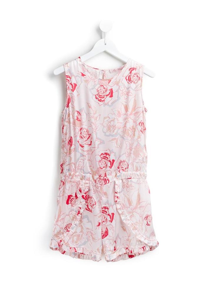 Miss Blumarine Floral Print Playsuit, Girl's, Size: 10 Yrs, Pink/purple