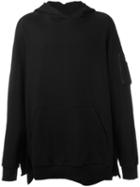Moohong Sleeve Pocket Hoodie, Size: 44, Black, Cotton