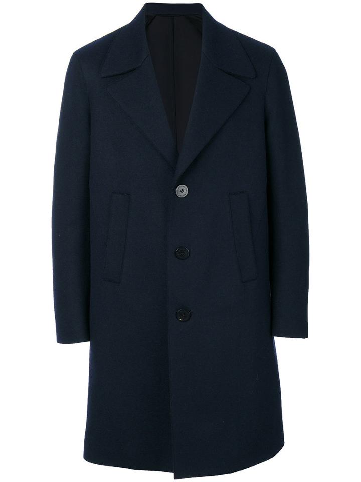 Neil Barrett - Single-breasted Coat - Men - Spandex/elastane/cupro/viscose/polyamide-8 - 50, Blue, Spandex/elastane/cupro/viscose/polyamide-8