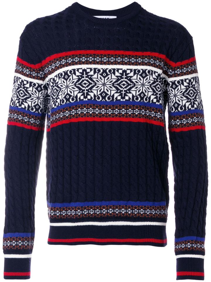 Msgm Jacquard Crew Sweater - Blue