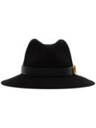 Valentino Black Valentino Garavani V-ring Fedora Hat