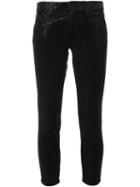 Junya Watanabe Comme Des Garçons Cropped Glitter Trousers, Women's, Size: Small, Black, Nylon/polyester/polyurethane