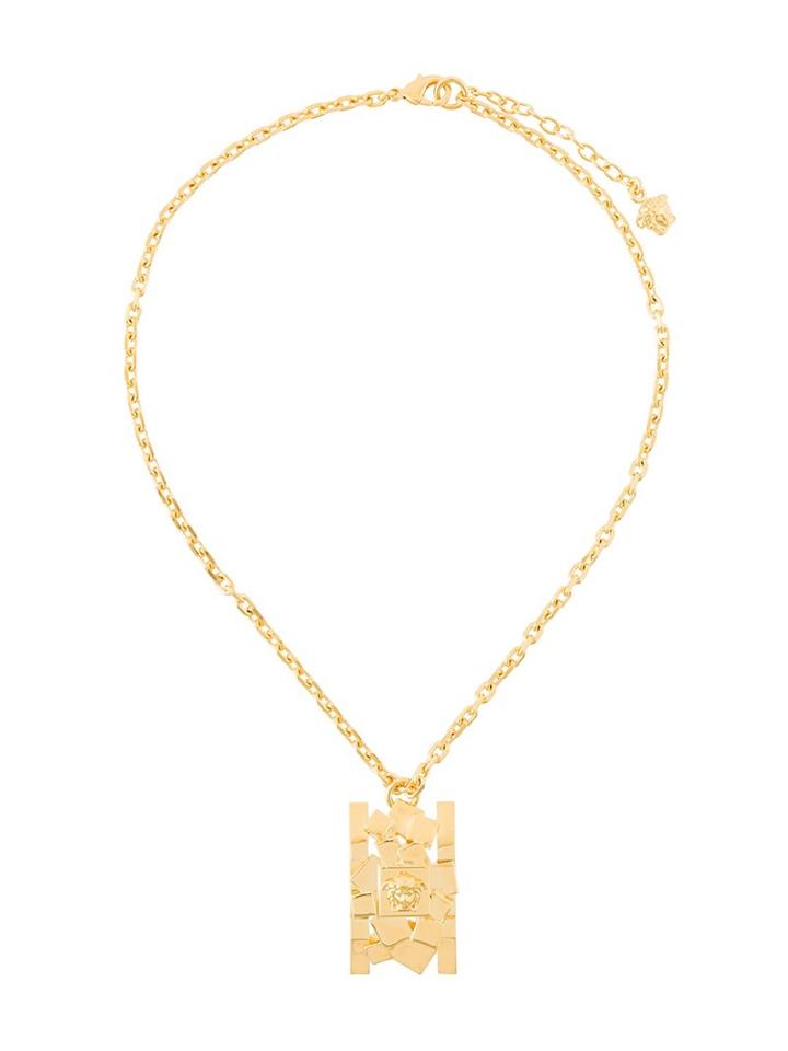 Versace 'cubic Medusa' Pendant Necklace, Women's, Metallic