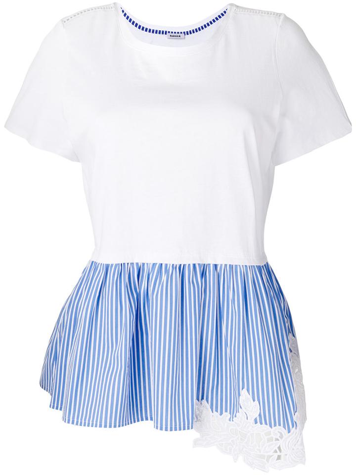 P.a.r.o.s.h. - Striped T-shirt - Women - Cotton - S, White, Cotton