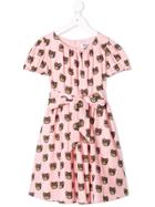 Moschino Kids Toy Bear Print Dress - Pink