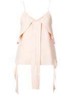 Jonathan Simkhai - V-neck Draped Top - Women - Spandex/elastane/acetate/viscose - S, Nude/neutrals, Spandex/elastane/acetate/viscose