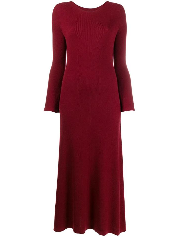 N.peal Ribbed Cashmere Midi Dress - Red