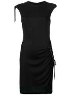 Moschino Lace-up Shoulders Fitted Dress - Black