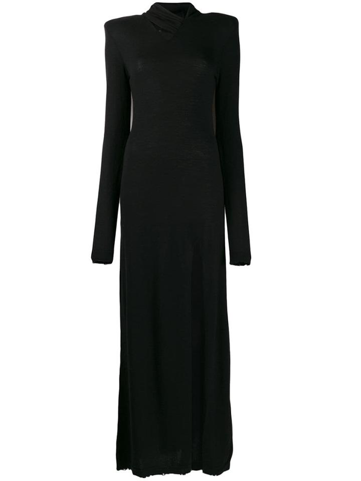 Unravel Project Twist Neck Maxi Dress - Black
