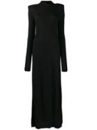 Unravel Project Twist Neck Maxi Dress - Black