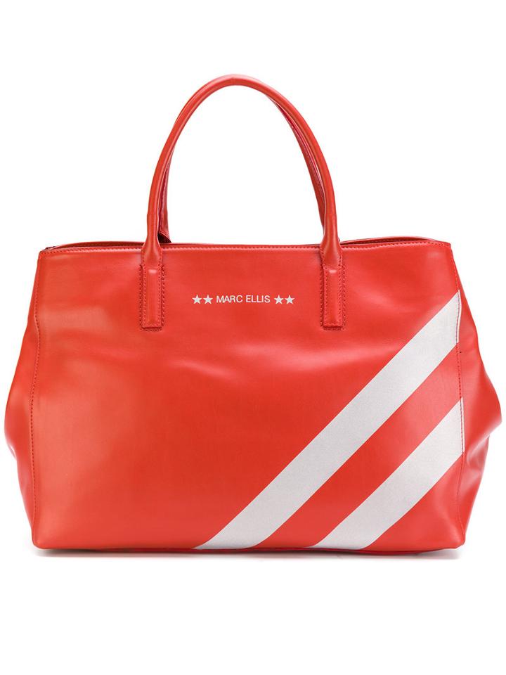 Marc Ellis - Logo Print Shoulder Bag - Women - Leather - One Size, Red, Leather