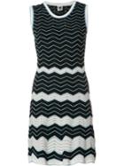 M Missoni Zig Zag Pattern Dress, Women's, Size: 42, Black, Polyester/cotton/polyamide