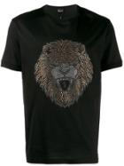 Billionaire Embellished Lion Head T-shirt - Black