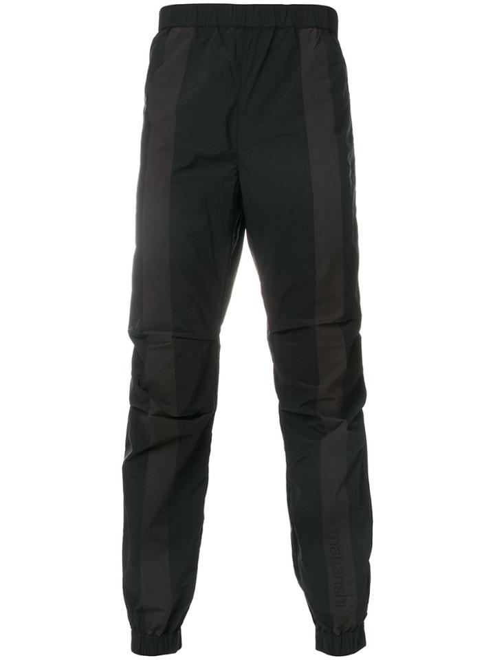 Maharishi Striped Joggers - Black